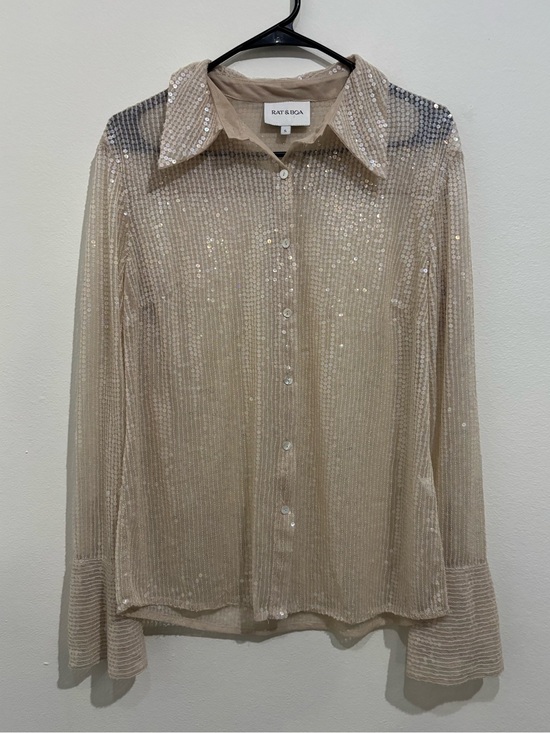 Rat & Boa Tops - RAT and BOA Sequin Button Down Size Small
